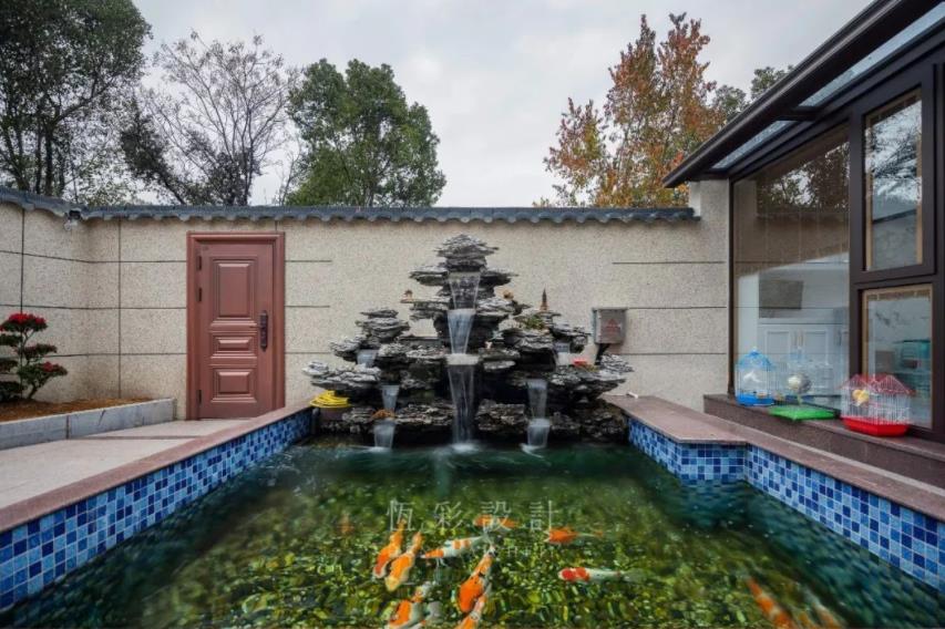 杭州农村自建排屋装修院子水池.jpg